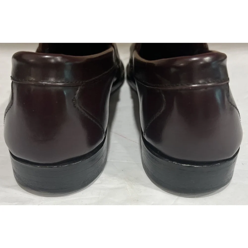 ALLEN EDMONDS Walden Burgundy 42477 Leather Penny Loafer Dress Shoes Size 10